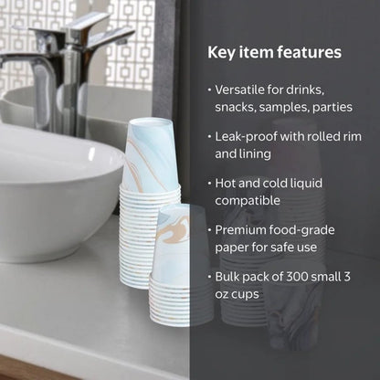 Disposable Small Cups, 3 oz, 300 Count