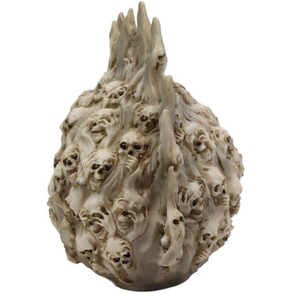 Ebros Large 8" Tall Ossuary Lost Souls Spirit Skull With Fire Mohawk Figurine