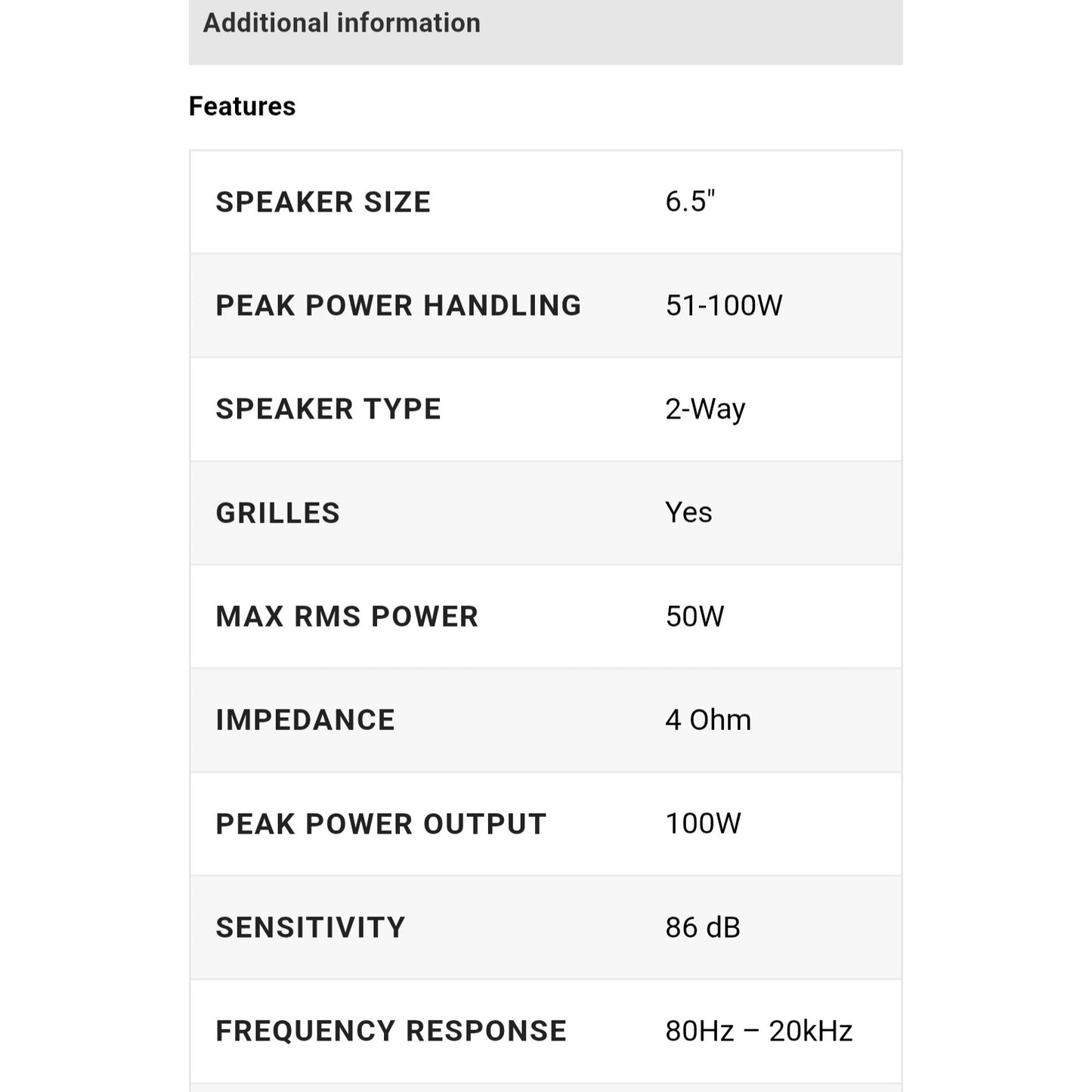 Dual 6.6 2-way speakers
