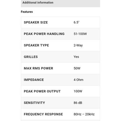 Dual 6.6 2-way speakers