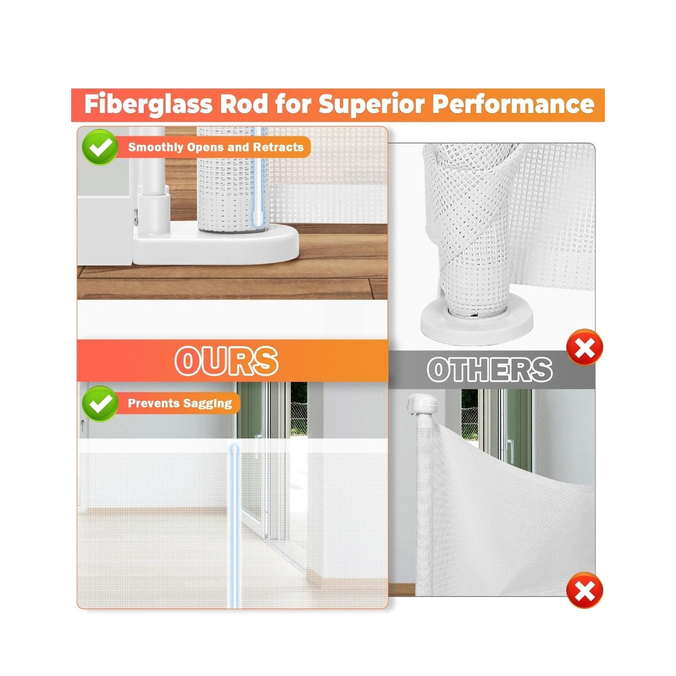 Retractable Baby Gates Dog Gate - 175"