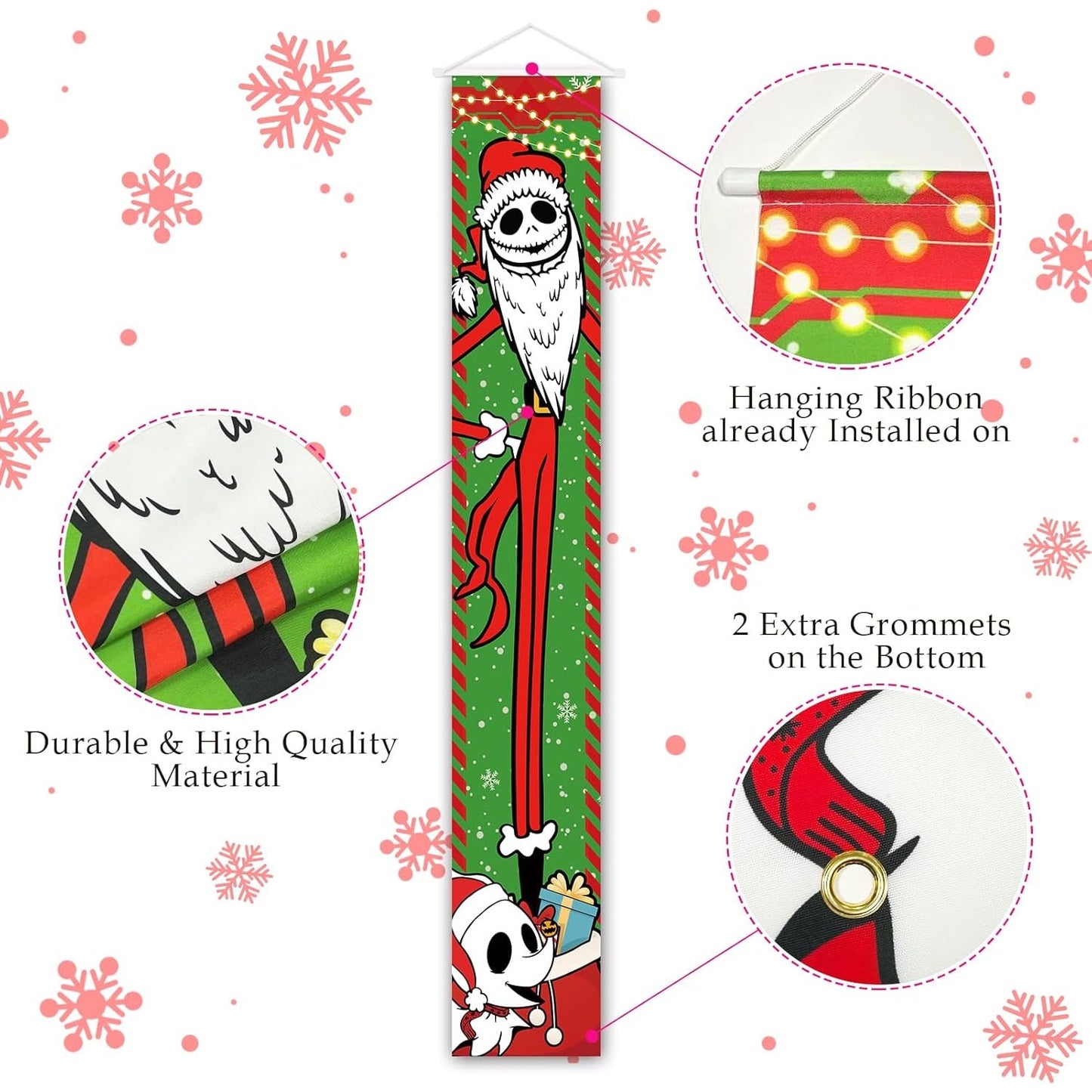 Nightmare Before Christmas Jack & Sally Porch Door Wall Panel Banners Decor