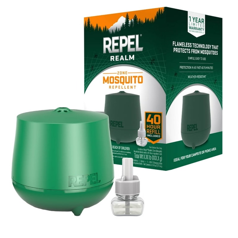 Repel Realm Zone Mosquito Repellent Device, Rechargeable Outdoor Diffuser, 1 Count