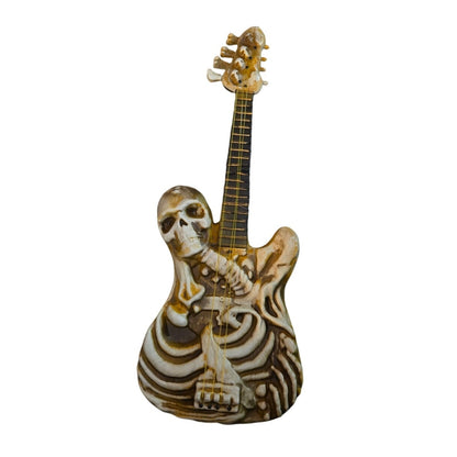 2 Ft. Light-Up Ukulele-Shaped Plastic Skeleton Halloween Decoration