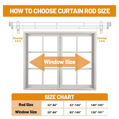 1 Inch Double Curtain Rods for Windows 32 to 144 Inch,