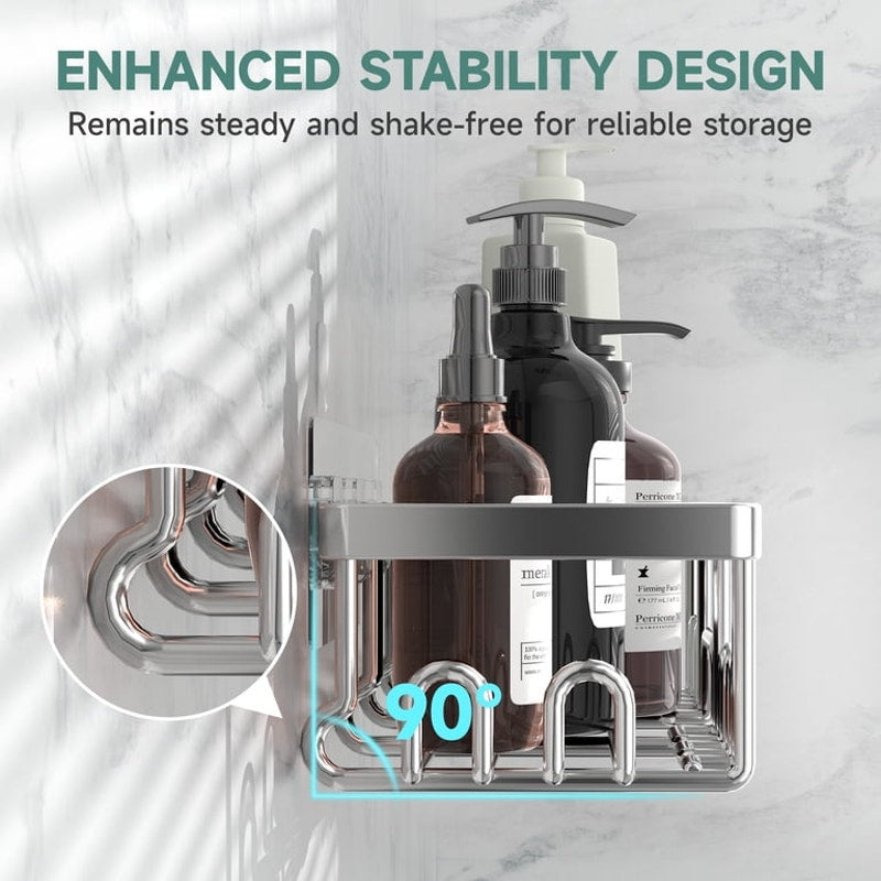 Shower Caddy 6 Count, Large Capacity Bathroom Organizers & Storage Satin Nickel