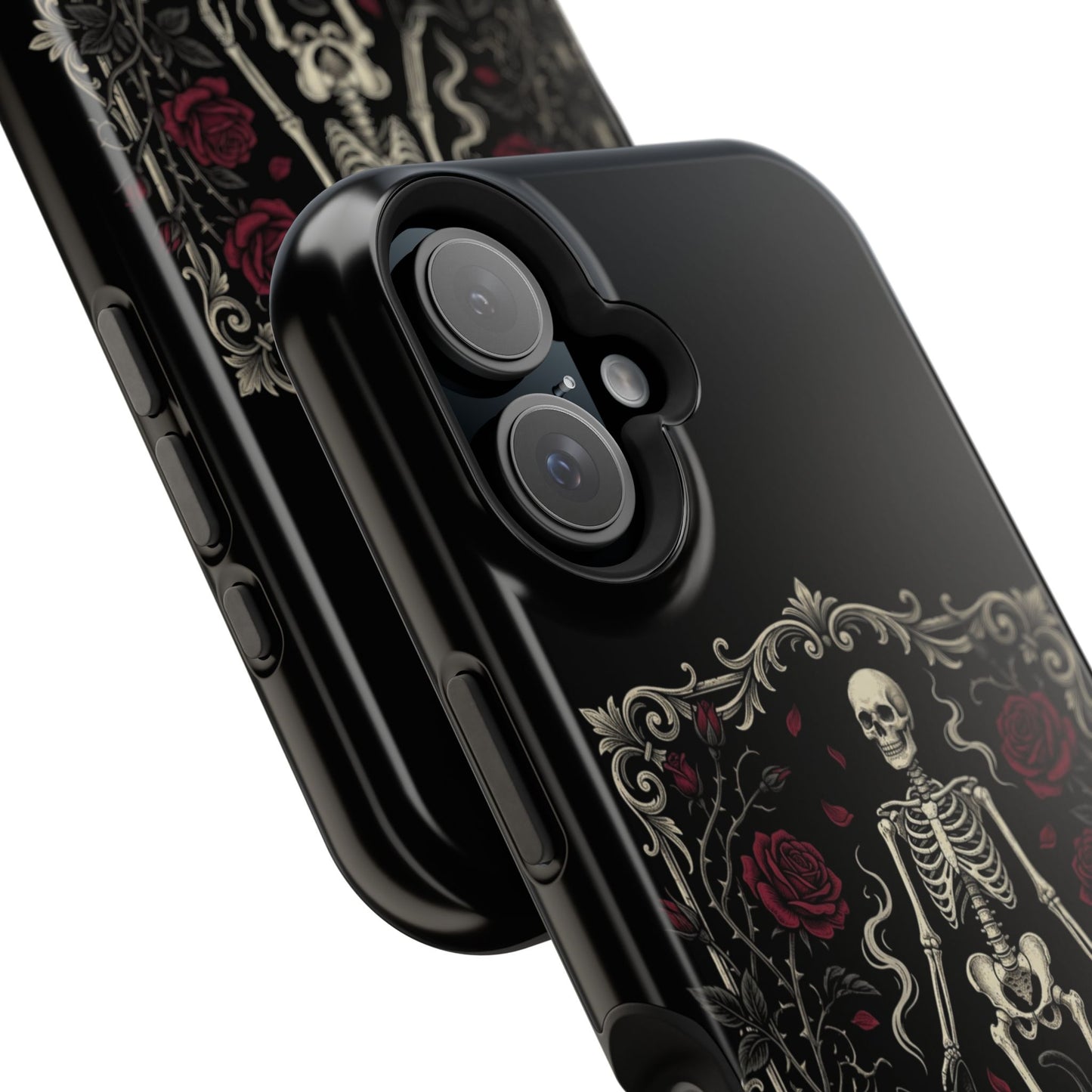 Eerie & Elegant Skeleton Phone Case — Magnetic Impact-Resistant