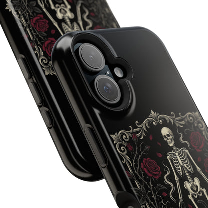 Eerie & Elegant Skeleton Phone Case — Magnetic Impact-Resistant