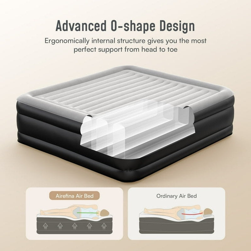 Airefina 20" King Size Air Mattress with Built-in Pump, Quick Self-Inflation/Deflation in 3 Mins