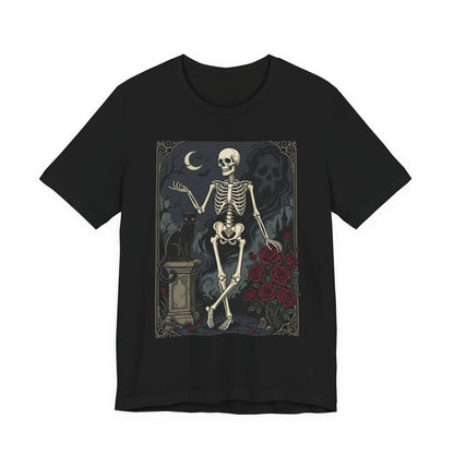 Skeleton Vintage Tarot Tee – Retro Gothic Skull Shirt