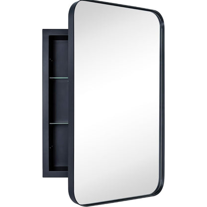 14x24 Rounded Rectangle Recessed Bathroom Medicine Cabinet