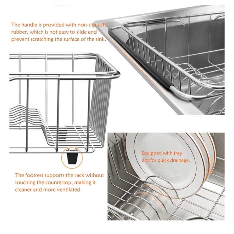 Stainless Steel Dish Drying Rack Expandable