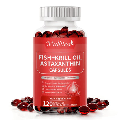 Astaxanthin Fish Oil w/ Krill Oil 120 Softgels EPA DHA
