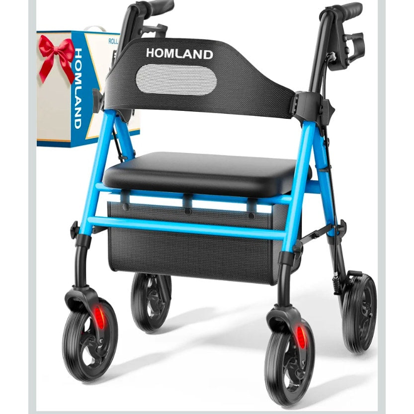 Foldable Rollator Walkers with Seat for Seniors