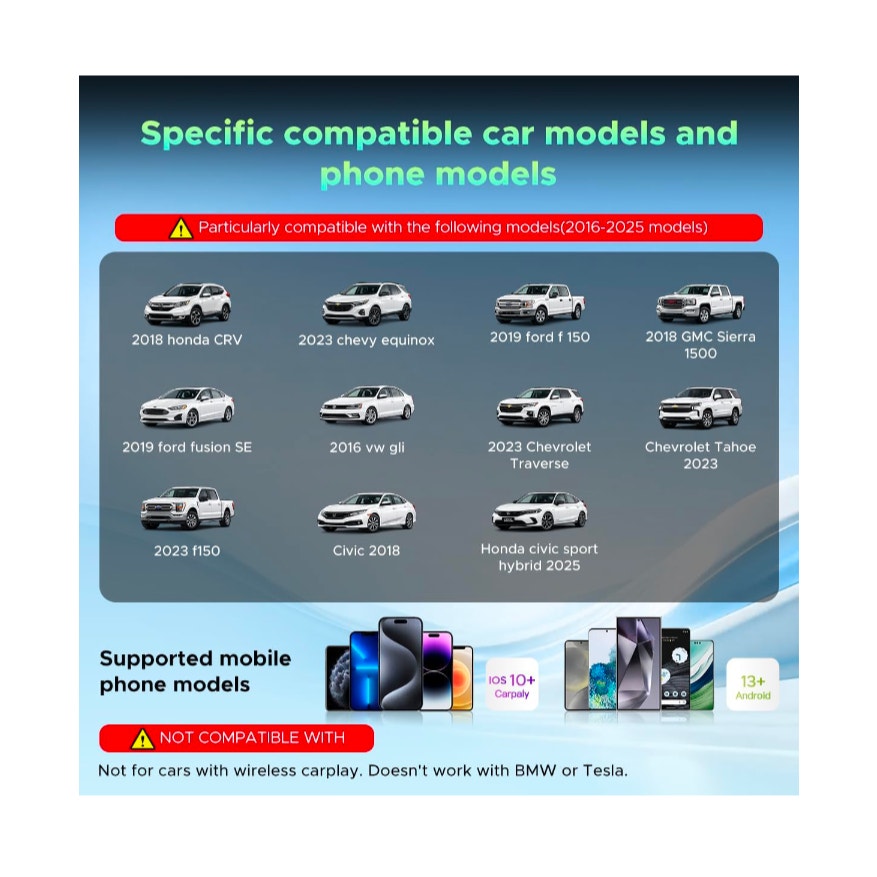 Car Vehicle Video Box for Streaming Netflix/YouTube/TikTok Wireless Carplay Adapter