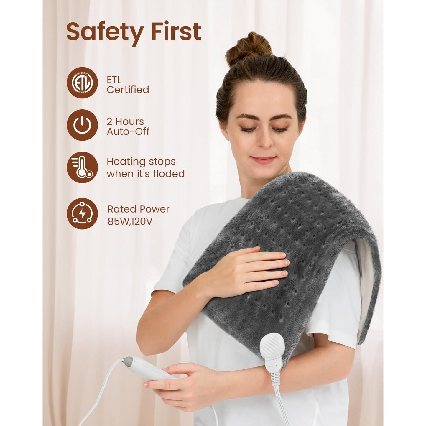 Heating Pad for Back Pain Relief & Period Cramps