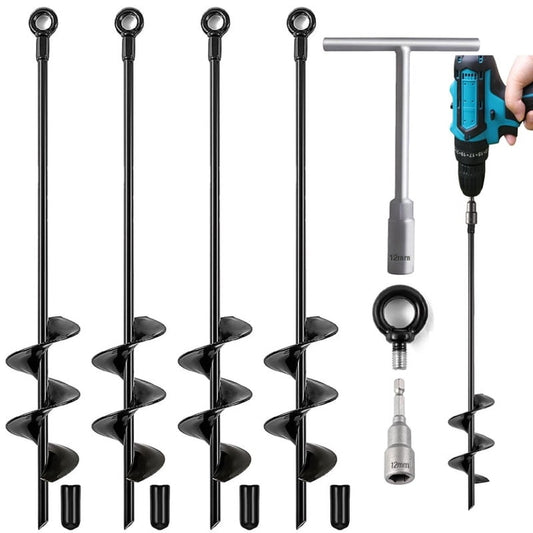 New Ground Anchors Heavy Duty Anchor Kit 18 inch 4 Pack Screw in