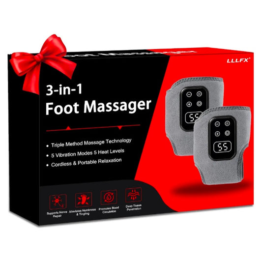 Upgraded 3-in-1 Foot and Ankle Massager - 5 Vibration Modes and 5 Heating Levels