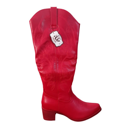 Cowboy Boots Size 9.5 Women's Mid Calf Red Cowgirl Boots Western Boot