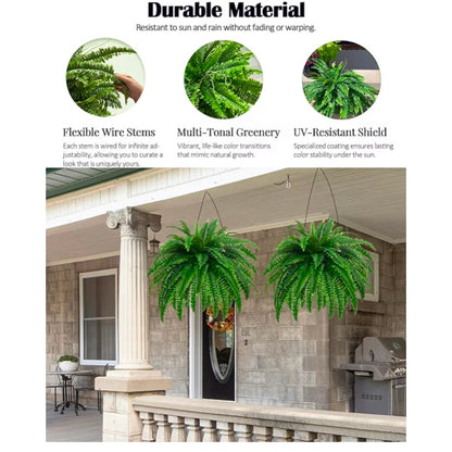 88 Branches Large Artificial Ferns 48IN Artificial Boston Fern