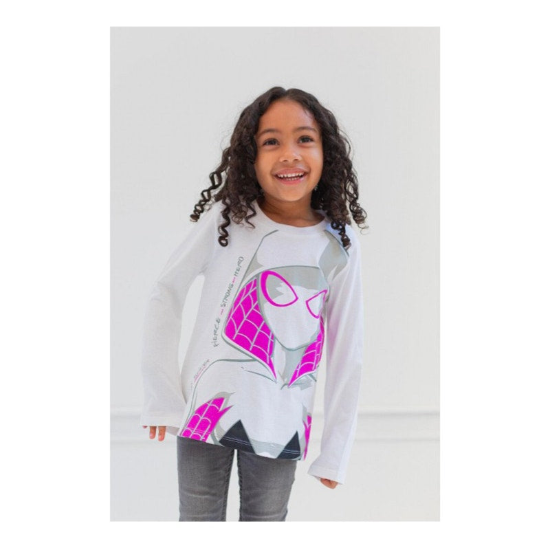 Spidey Gwen Ghost Spider Little Girls 2 Pack Long Sleeve T-Shirts Size 4T