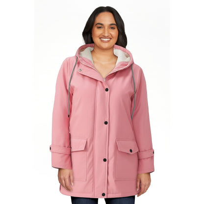 Women's Pink Winter Fleece Sherpa Coat Size L Large