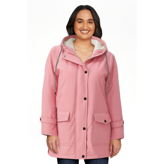 Women's Pink Winter Fleece Sherpa Coat Size L Large