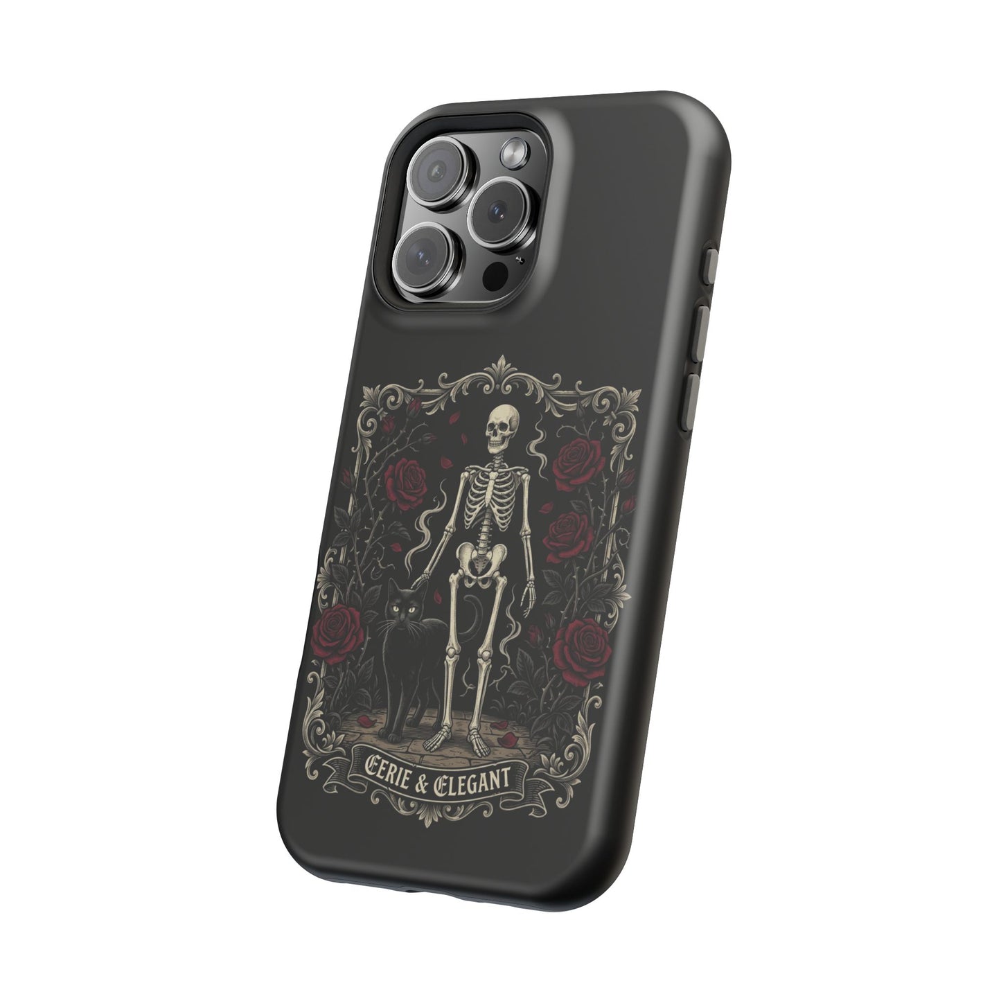 Eerie & Elegant Skeleton Phone Case — Magnetic Impact-Resistant