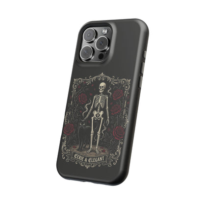 Eerie & Elegant Skeleton Phone Case — Magnetic Impact-Resistant
