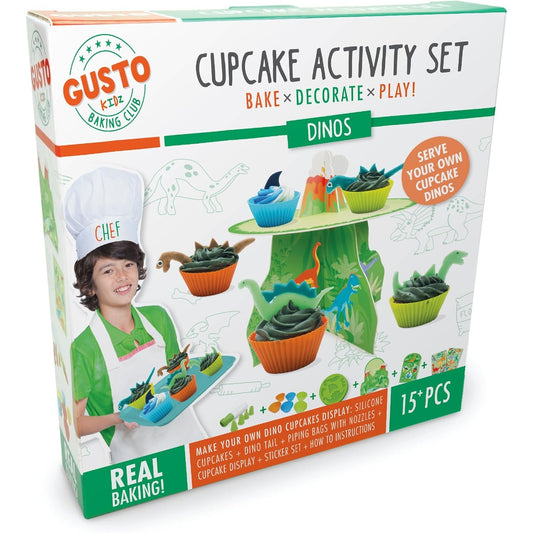 Gusto 15 Pieces Dino Cupcake Activity Toy Baking Set Dinos Dinosaur