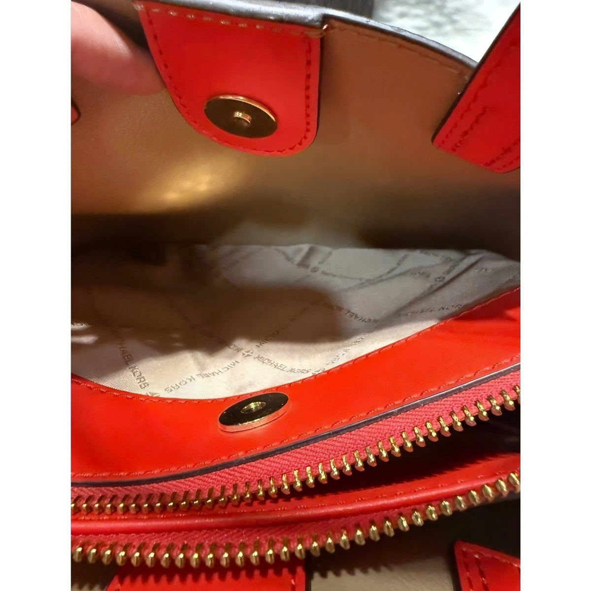 NEW Michael Kors Emilia Small Belted Satchel Red Pebbled Leather Crossbody Bag