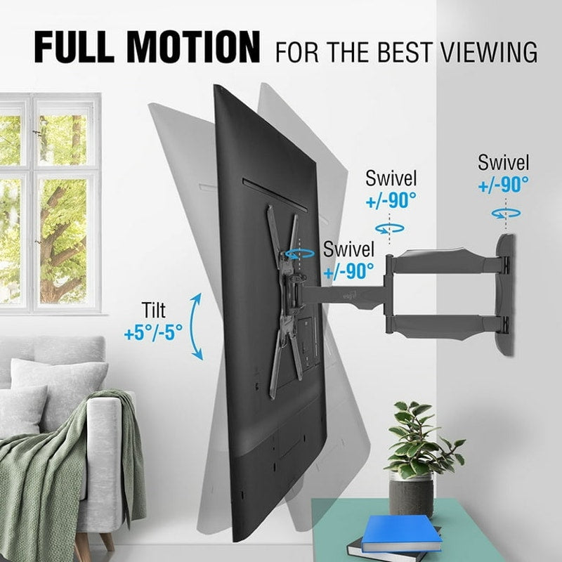 Full Motion TV Wall Mount Bracket for 26–75 in TVs, Tilt and Swivel
