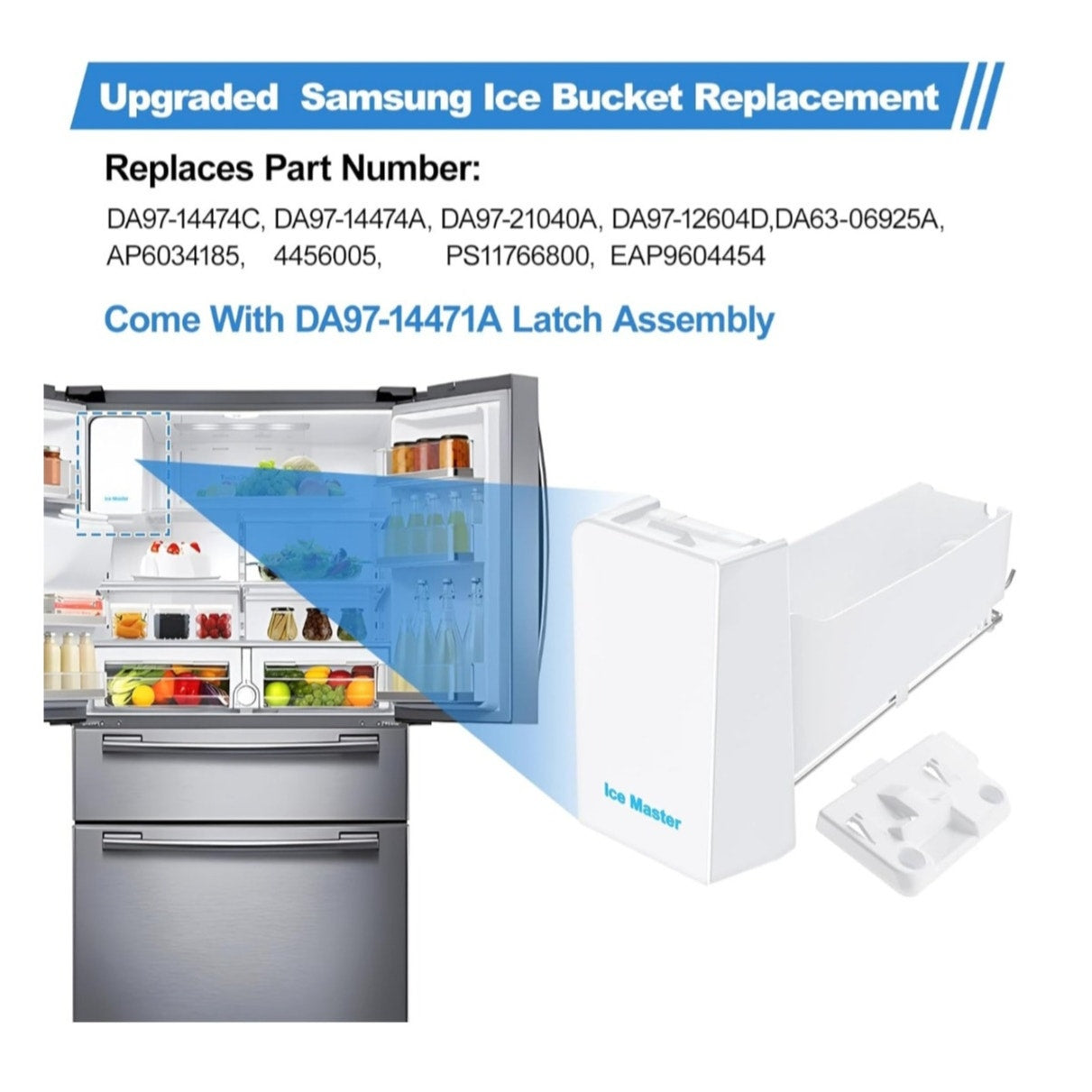 Samsung Ice Maker Replacement Bucket Tray DA97-14474C, DA97-14474A