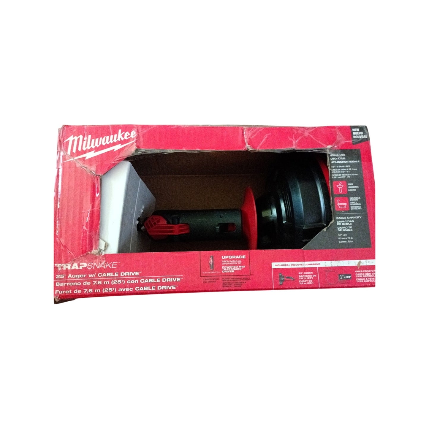 Milwaukee 49-16-2573 TRAPSNAKE 25 ft. Auger w/ CABLE DRIVE