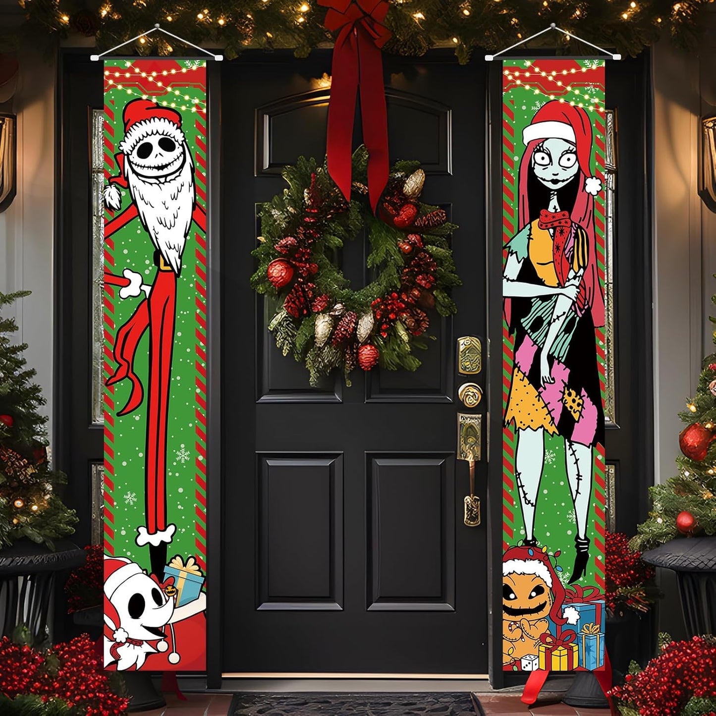Nightmare Before Christmas Jack & Sally Porch Door Wall Panel Banners Decor