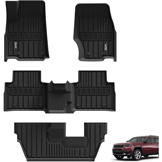 Custom Floor Mats for Jeep Grand Cherokee L 7-Seat 2021-2025 All Weather Liner Full Set