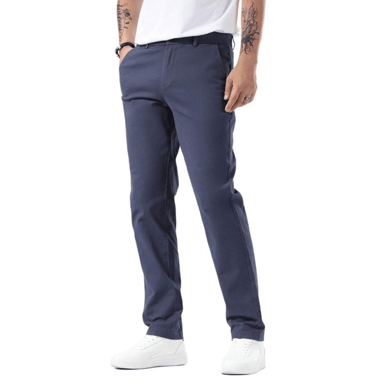 Plaid&Plain Pacific Blue Men's Chino Pants Size 32x32 Slim Fit