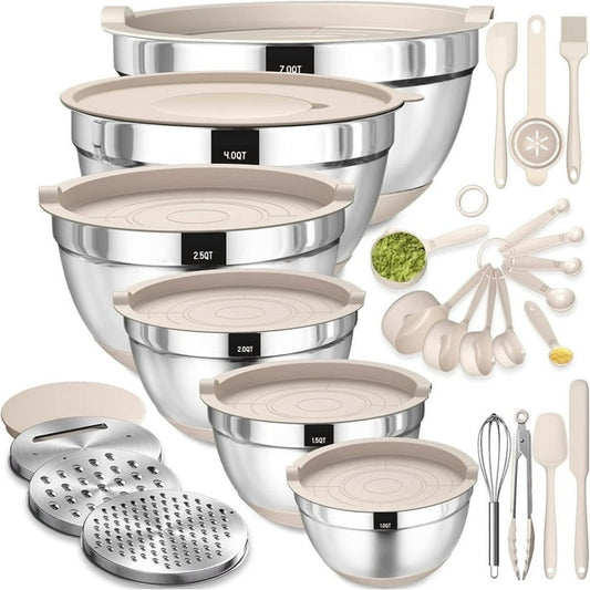 Mixing Bowls with Airtight Lids 32Pcs Stainless