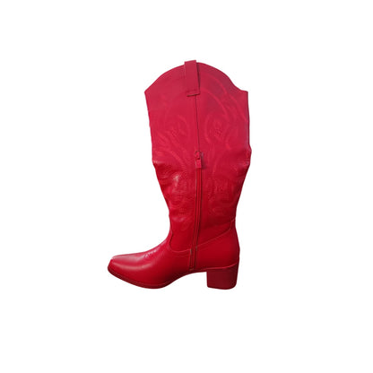 Size 6 Women's Red Cowboy Boots Mid Calf Cowgirl Boots Western Boot