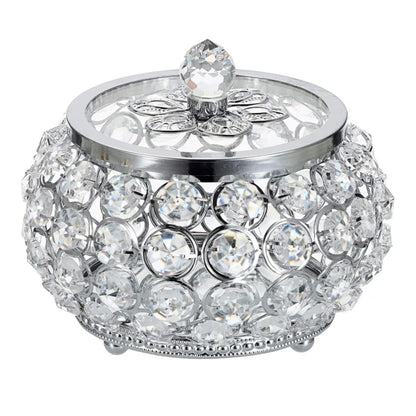 Crystal Jewelry Trinket Box with Glass Lid