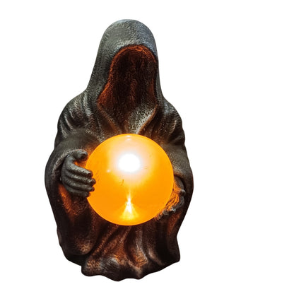 Reaper with Light Up Crystal Ball 16" Tall Halloween Decoration