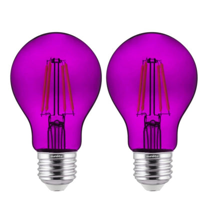 Set of 4 LED Colored Filament A19 Light Bulb