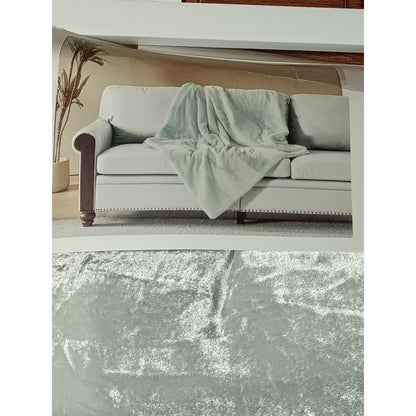 NEW Callisto Home 50" x 60" Multicolor Velvet Plush Throw Blanket Blue/White SOFT