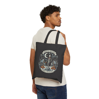 Vintage Botanical Crest Tote Bag | Floral Wreath Illustration