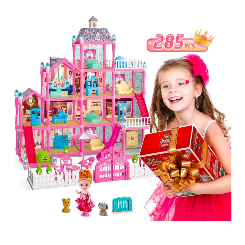 Dream Toy Doll House 4 Stories 13 Rooms Furnished w/ Lights