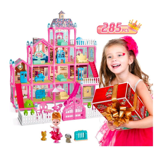 Dream Toy Doll House 4 Stories 13 Rooms Furnished w/ Lights