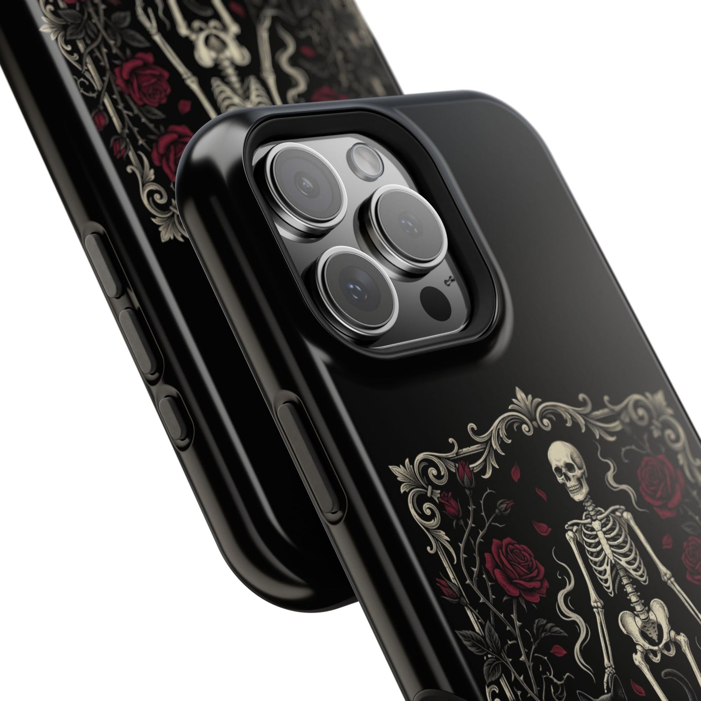 Eerie & Elegant Skeleton Phone Case — Magnetic Impact-Resistant