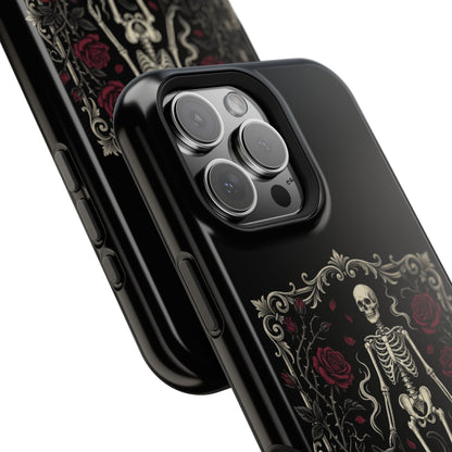 Eerie & Elegant Skeleton Phone Case — Magnetic Impact-Resistant