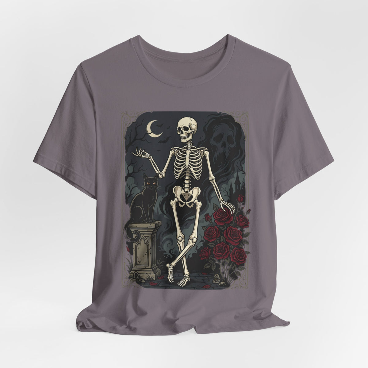 Skeleton Vintage Tarot Tee – Retro Gothic Skull Shirt