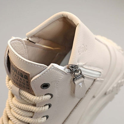 Woman's Size 7.5 Lace Up Platform High Top Sneakers with Side Zip